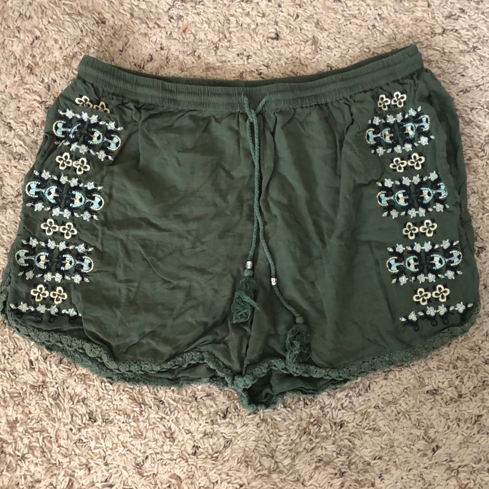 Green floral shorts from francesca’s